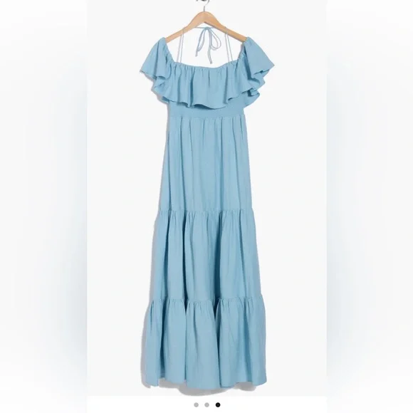 Alice + Olivia Sky Blue Ruffle Maxi Dress - Picture 3 of 3
